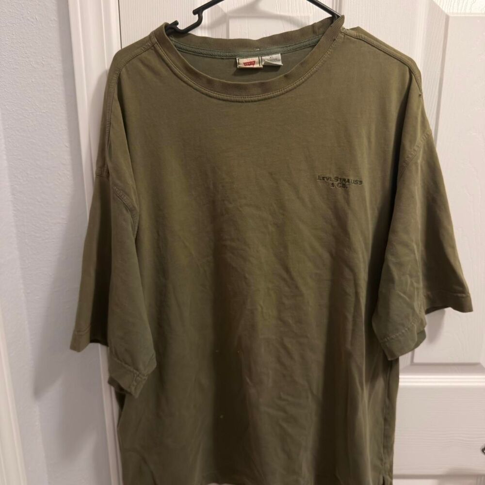 (1997-1999) Levi's Olive Drab Crewneck Tee - Green - XL